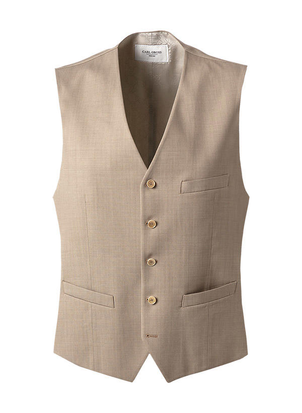 Carl Gross, Weste Winslow, Modern Fit, Schurwolle, dunkelbeige