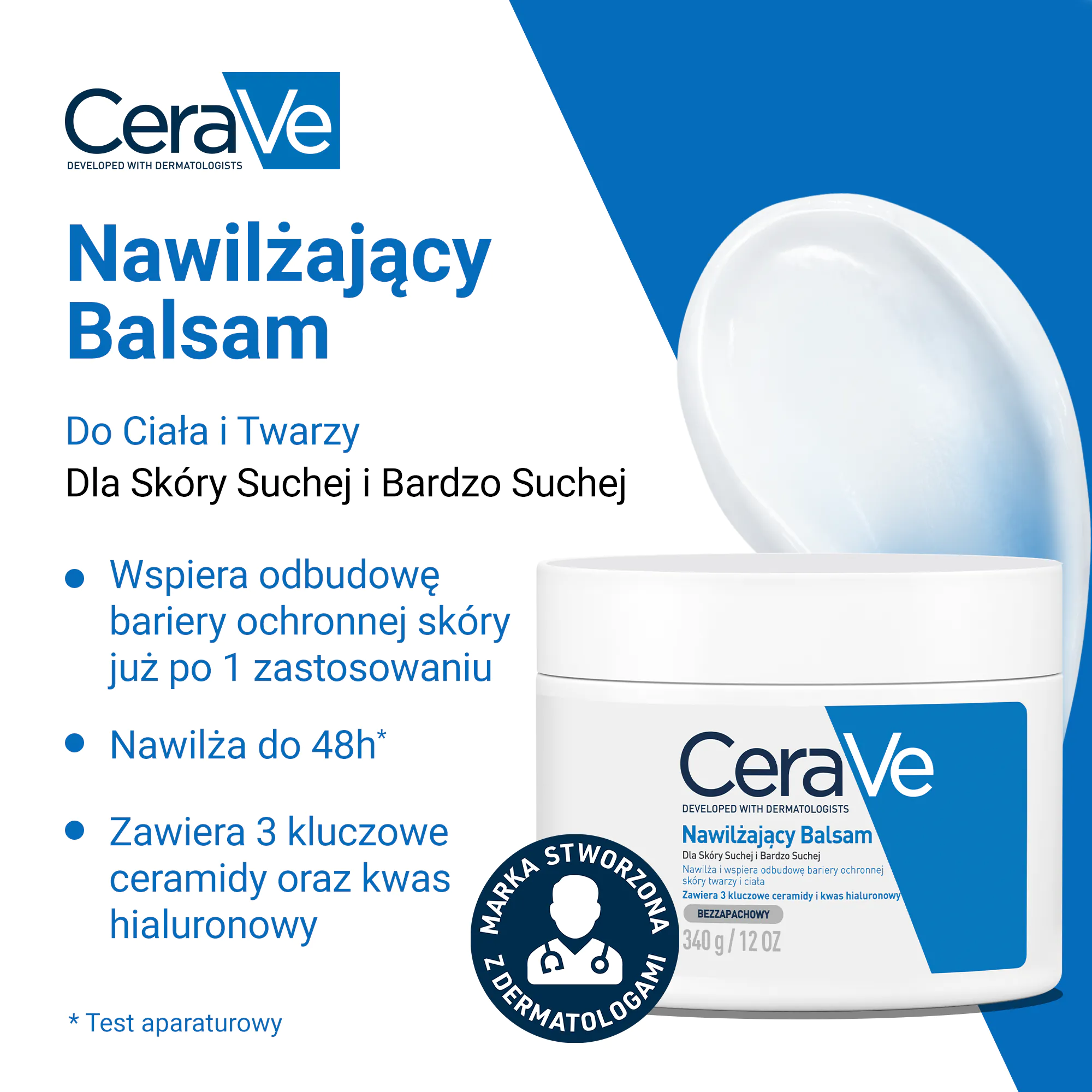 CeraVe drėkinamasis balzamas sausai ir labai sausai odai, 340 g