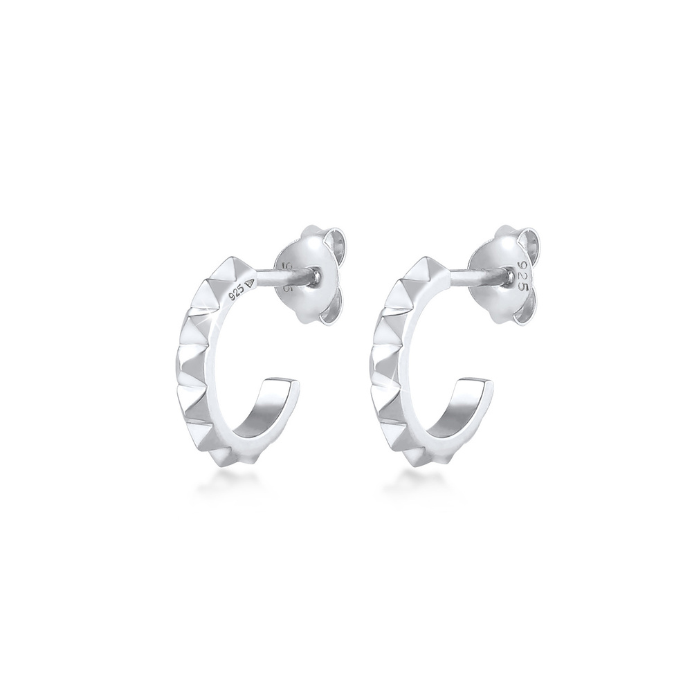 Elli Elli Boucles d'Oreilles Pyramides créoles à bouchons pour dames Tendance Geo Look Boucles d'oreilles
