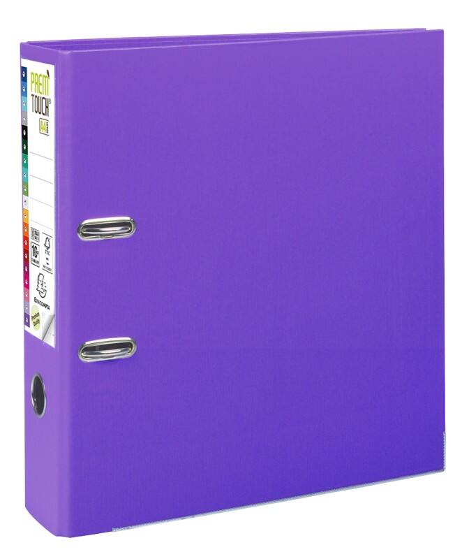 Exacompta Prem Touch Ordner DIN A4  80 mm Dunkelviolett 2 Ringe 53357E Pappkarton, PP (Polypropylen) Hochformat