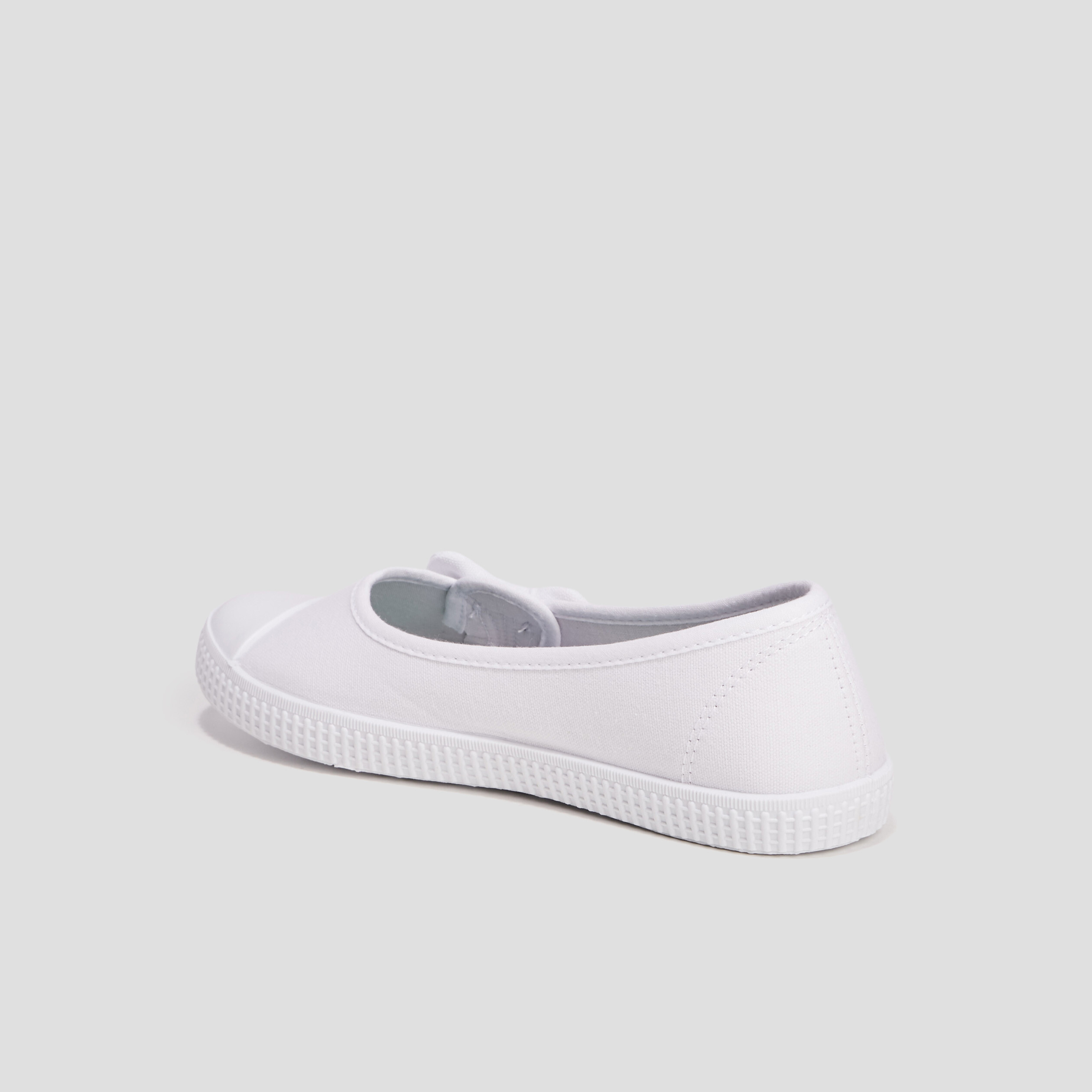Ballerines en toile avec noeuds blanc femme | La Halle