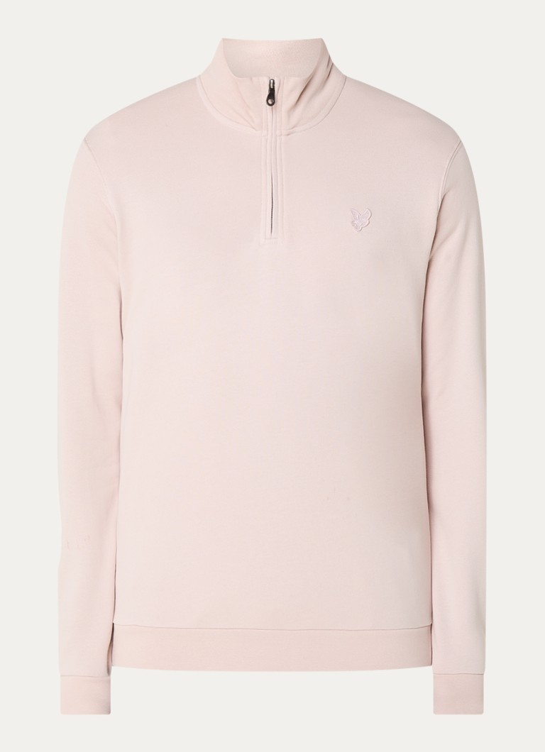 Lyle & Scott Tonal sweater with half zip and logo embroidery
