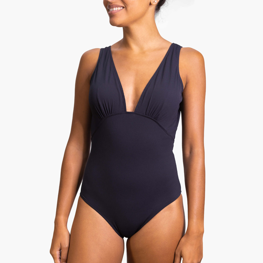 rejeanne Maillot de Bain Swim Noir Côtelé Maillot de bain menstruel