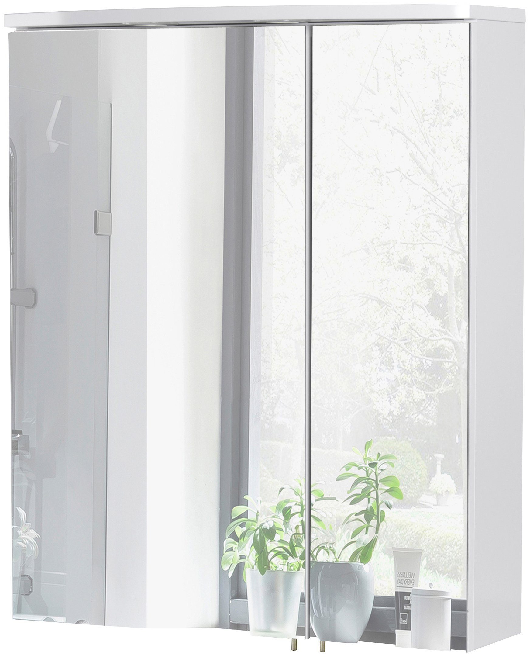 Schildmeyer Spiegelschrank Verona Breite 60 cm, 2-türig, 2 LED-Einbaustrahler, Schalter-/Steckdosenbox