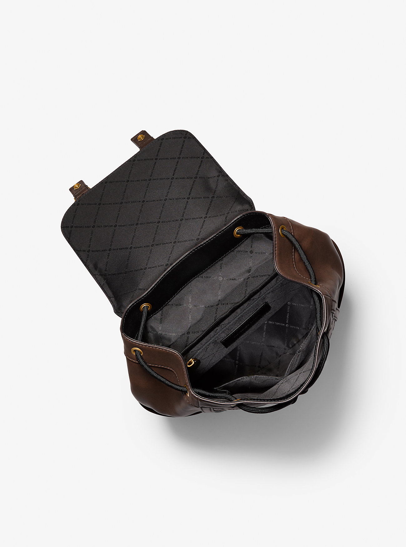 Colby Medium Logo Preget Brunert Skinnryggsekk - SJOKOLADE