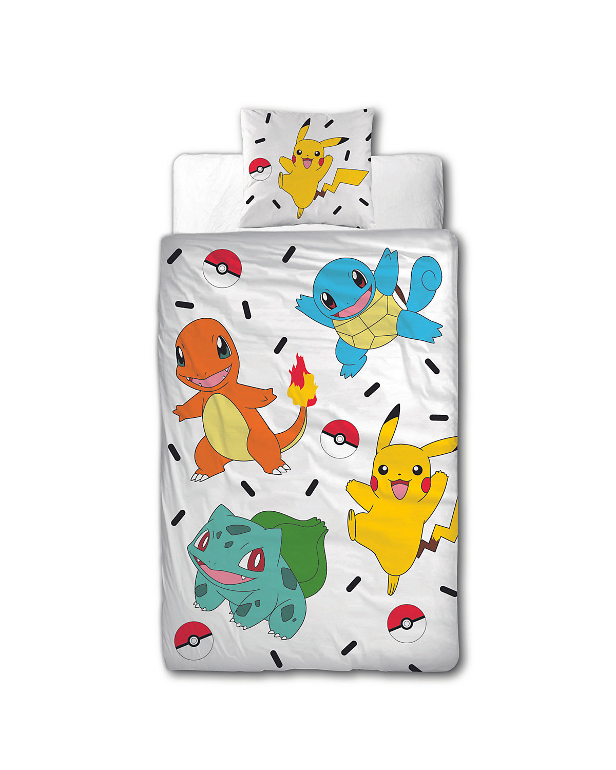 Bettwäsche Jungen und Mädchen Pokémon Pikachu Gaming, Renforcé, 135 x 200 cm + 80 x 80 cm