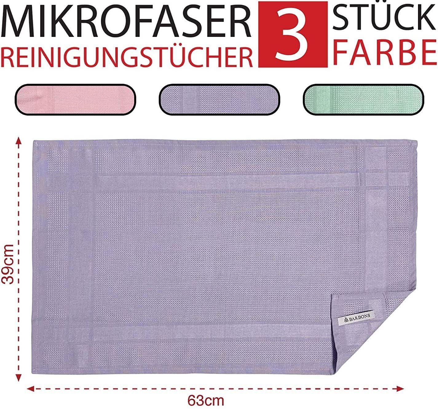 AMR HOME Mikrofasertücher Putztücher Fenstertuch Mikrofaser Reinigungstüche Mikrofasertuch (1 Packung, 3-tlg., Geschirrtücher Mikrofaserputztücher Streifenfrei Staubfrei Bad Auto)