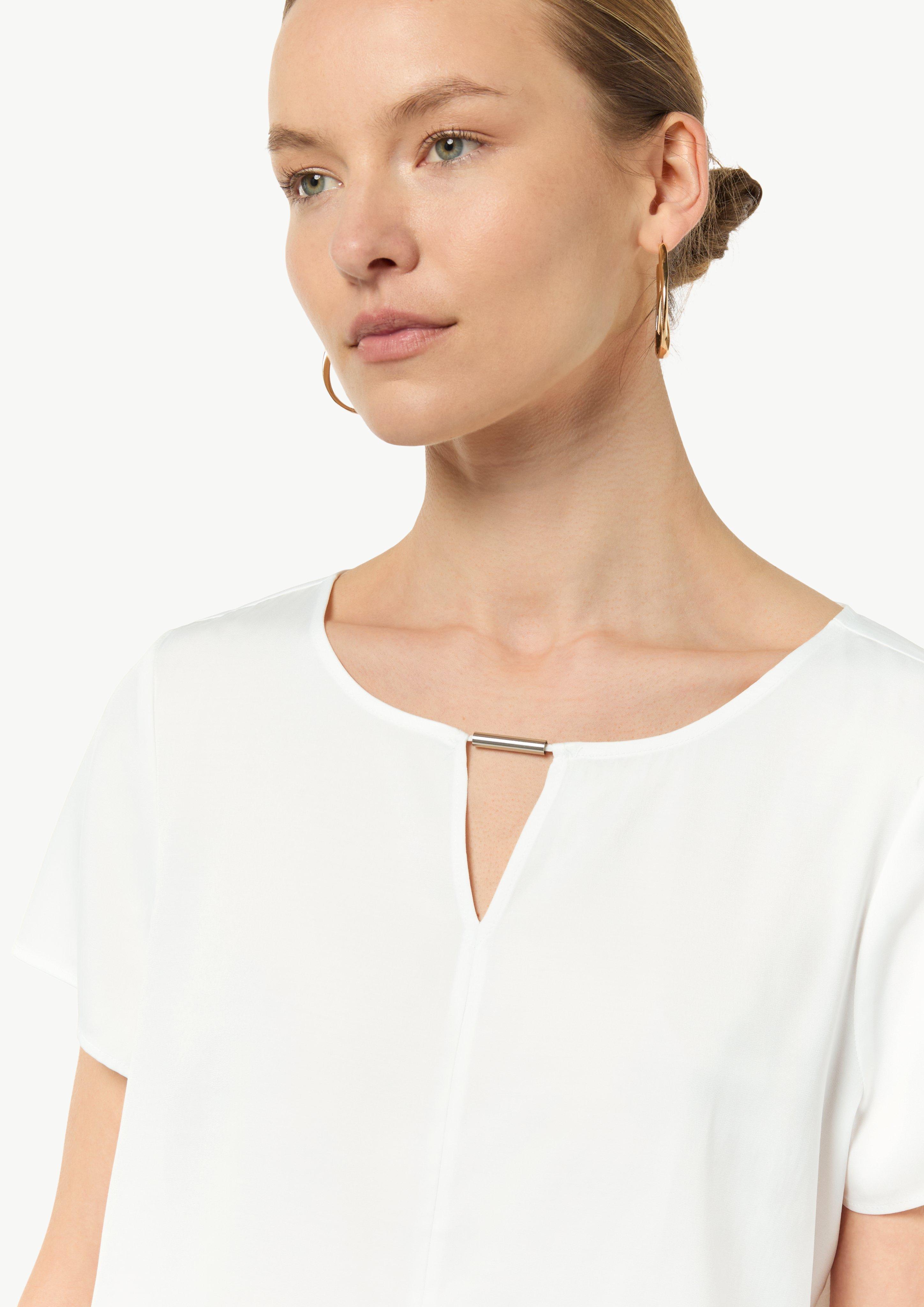 Bluse aus Satin - weiß
