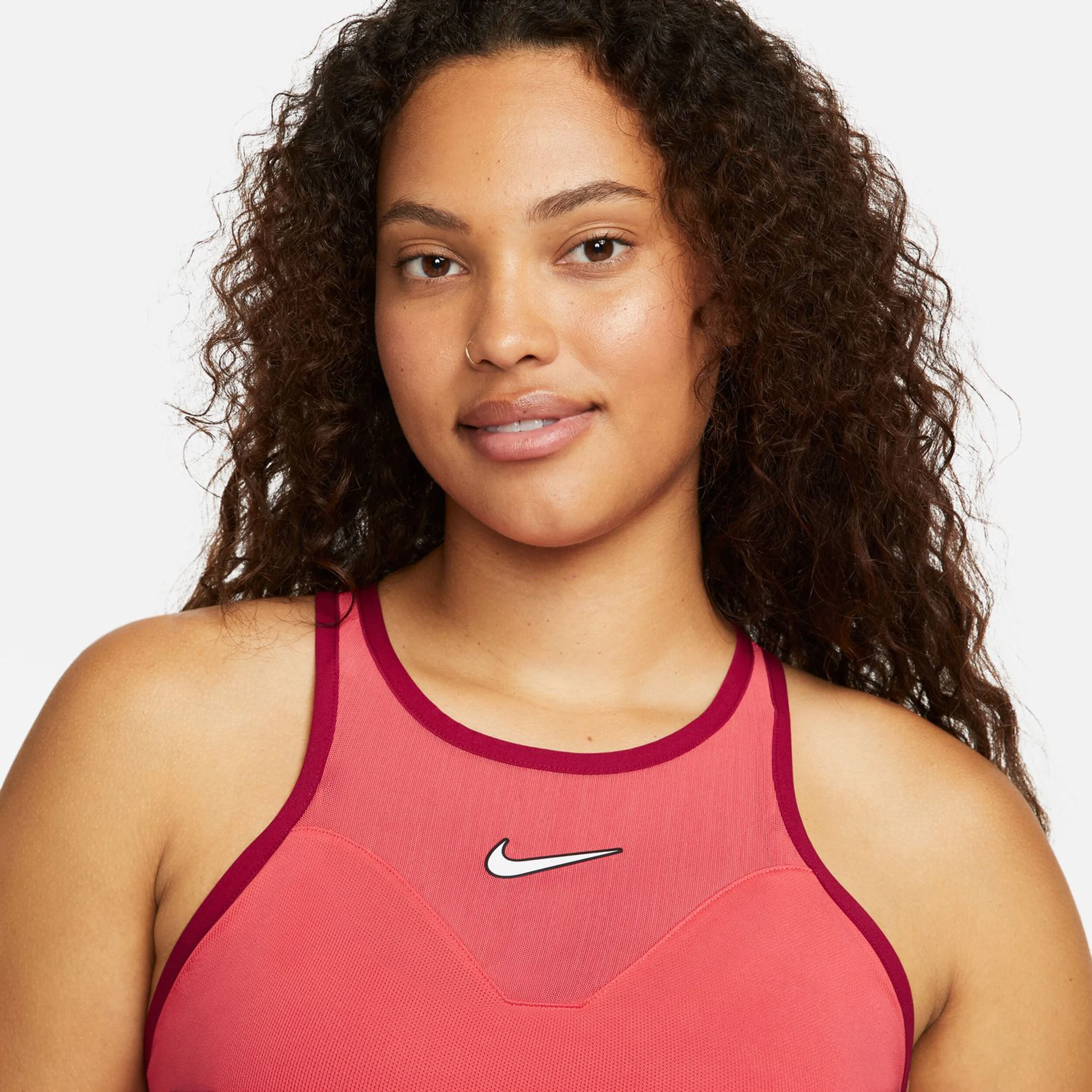 Dri-Fit Court Slam Solid Tank-Top Damen - Koralle, Dunkelrot