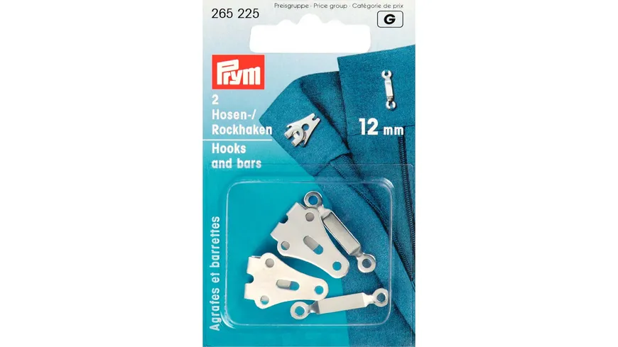 Prym Hosen/Rockhaken und Stege ST 12 mm silberfarbig