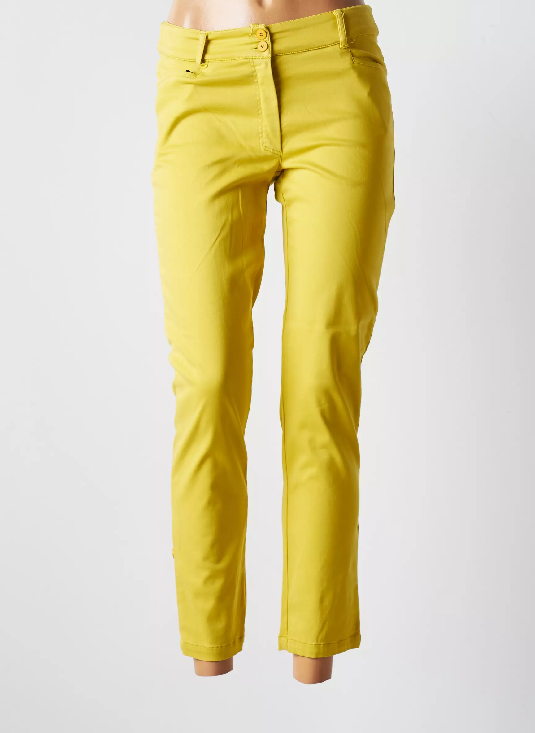 Aventures Des Toiles Pantalon7 8 Femme couleur jaune