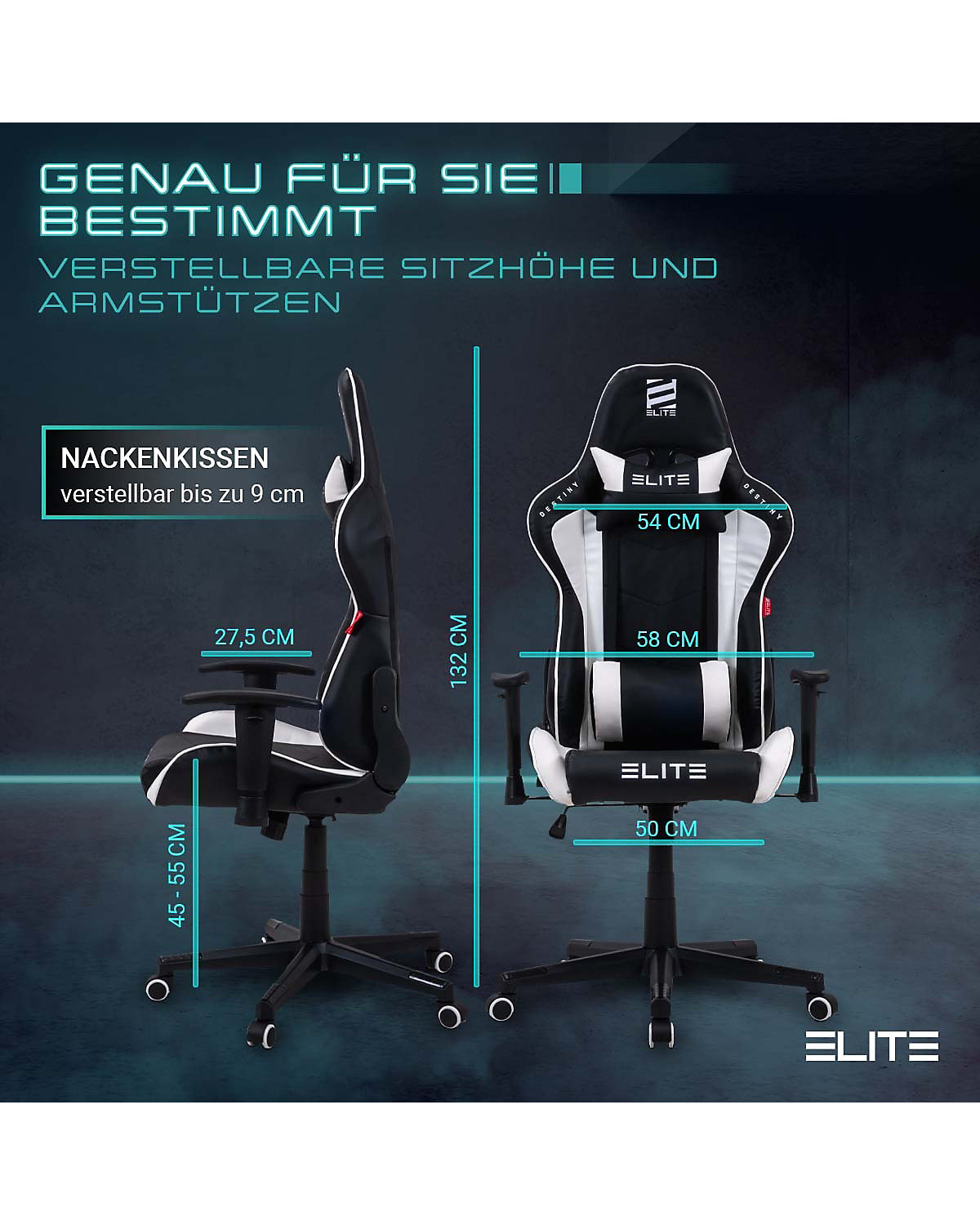 Gaming Stuhl DESTINY MG200 - Ergonomischer Racing Gaming Stuhl - Auch als RGB