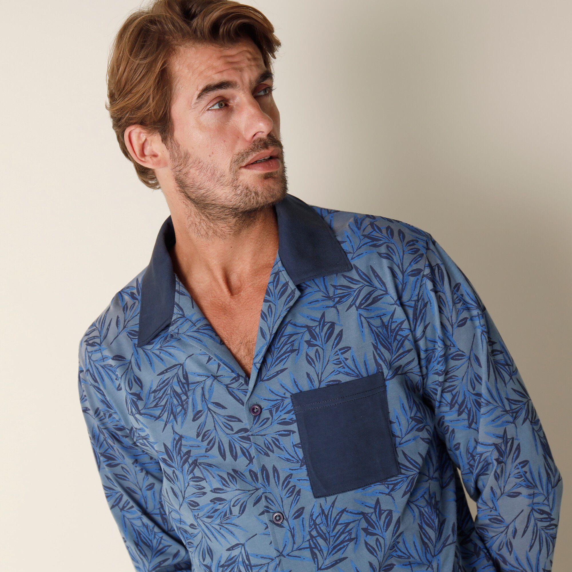 Pyjama coton fantaisie manches longues