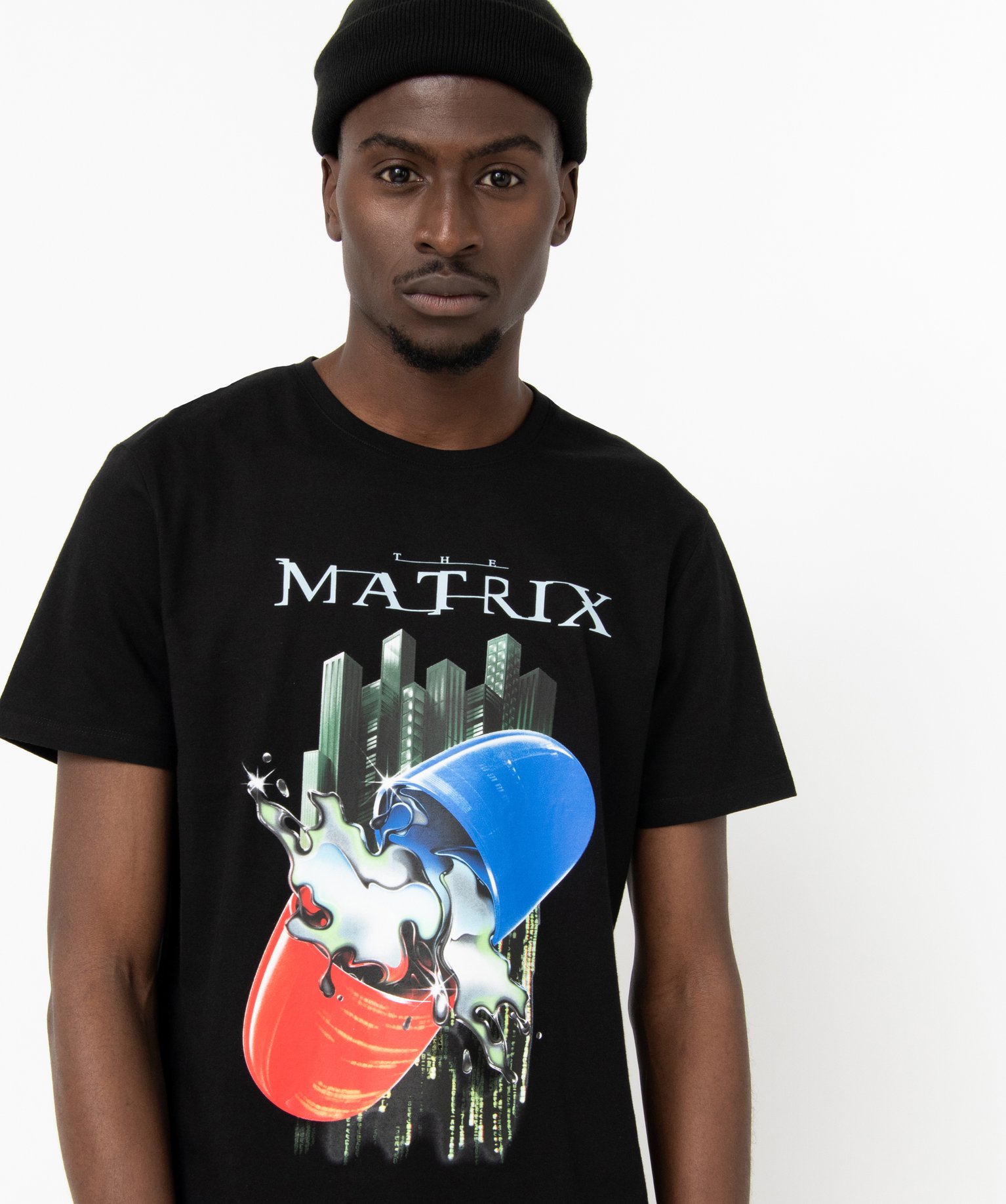 Tee-shirt à manches courtes à motif Matrix homme - Warner ... noir | GEMO
