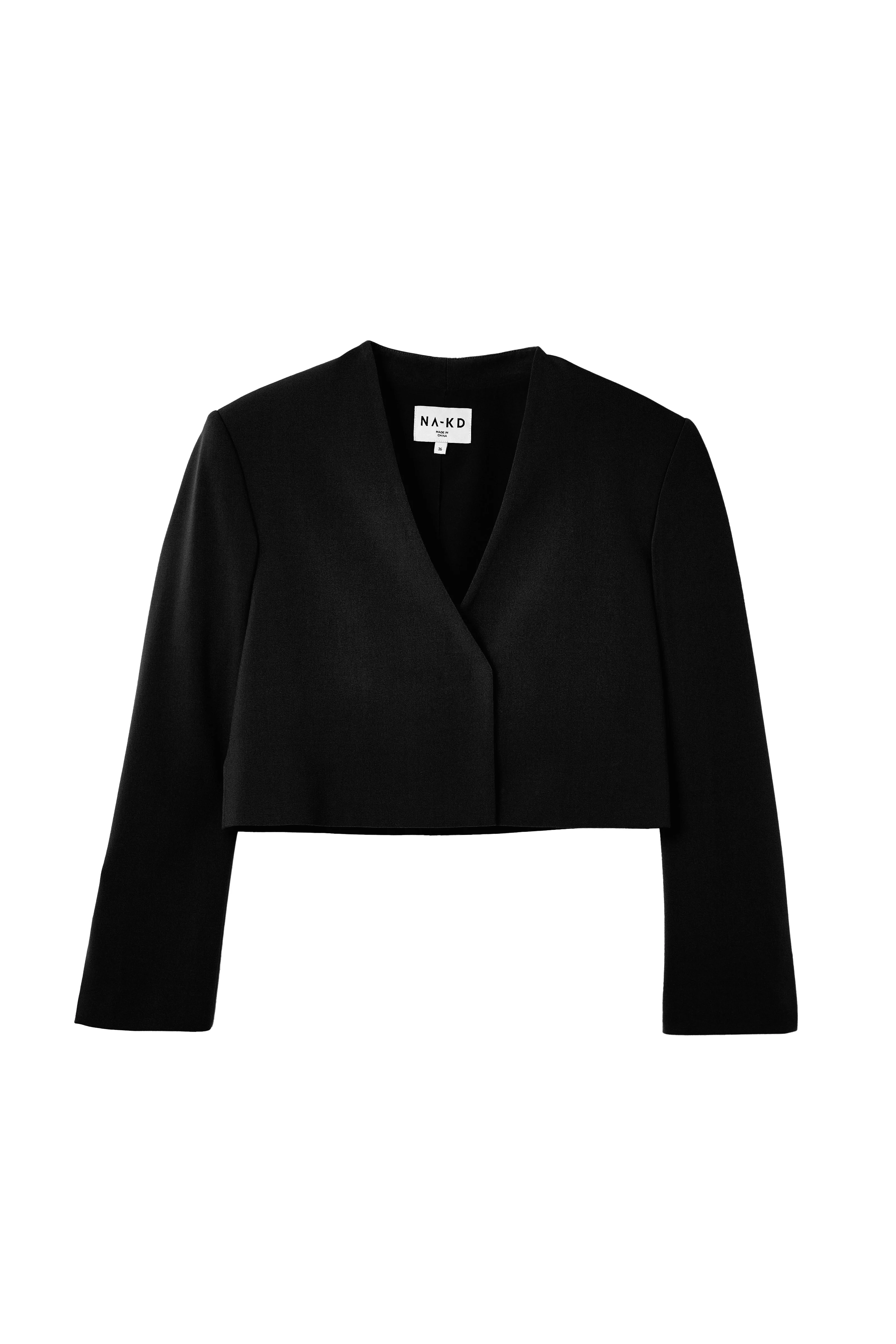 Crop-Blazer mit Wickeldetail