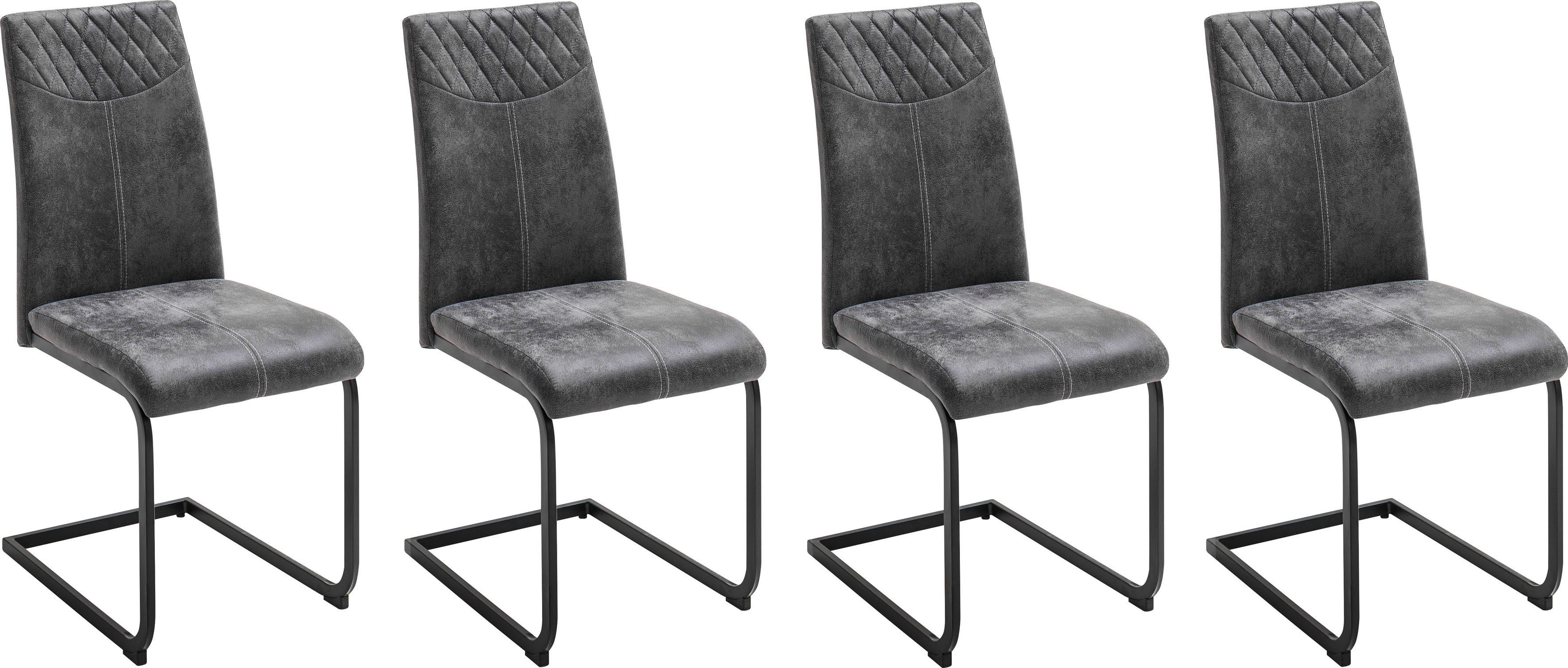 MCA furniture Esszimmerstuhl Aosta (Set, 4 St), Stoffbezug Vintagelook, Stuhl belastbar bis 120 Kg