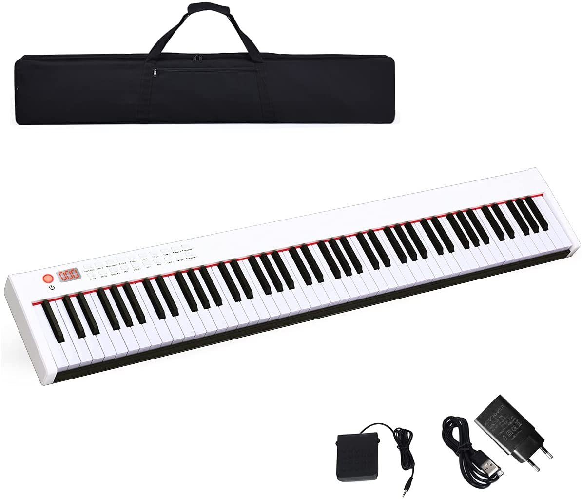 COSTWAY Home Keyboard, 88 Tastatur, mit 128 Rhythmen & Töne