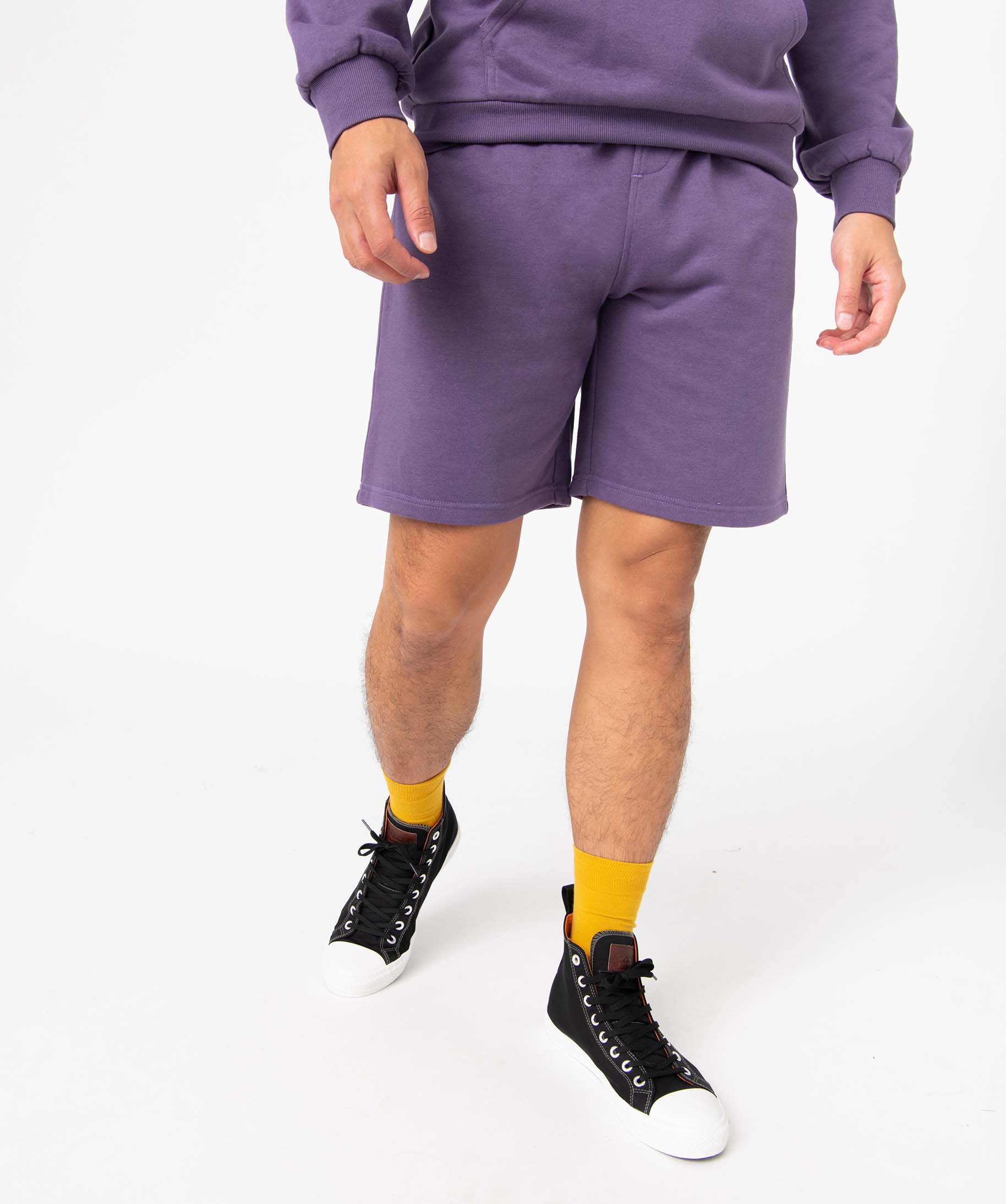 Bermuda homme en maille avec ceinture ajustable violet | GEMO