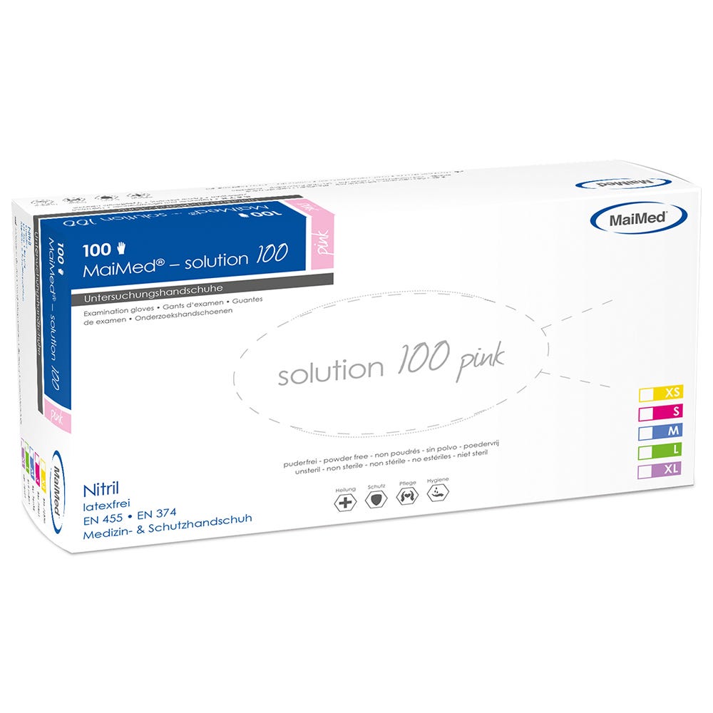 MaiMed Solution 100 Nitril 100 Stück Pink Gr. S