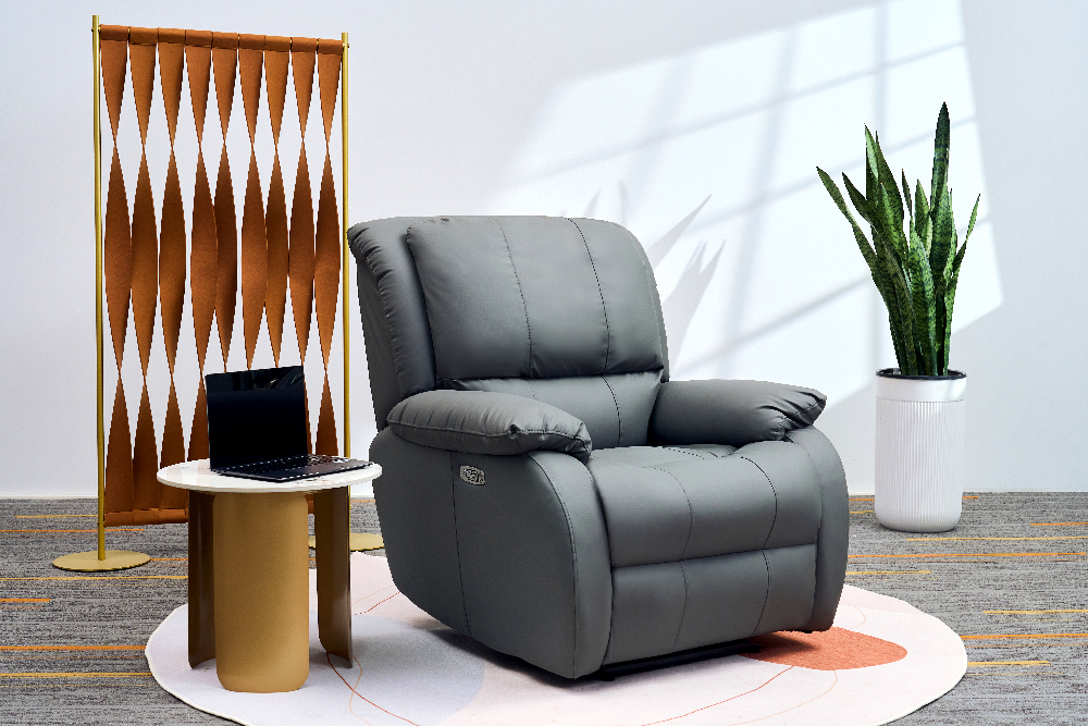 Happy Home Elektrischer Massagesessel mit Beinanhebung & verstellbare Rückenlehne HWP72-GRA