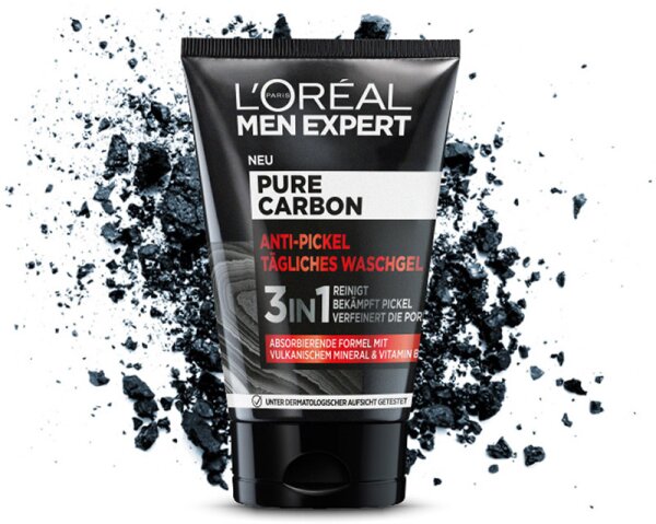 L'Oréal Paris Men Expert Pure Carbon Anti-Pickel Tägliches Waschgel Reinigungsgel