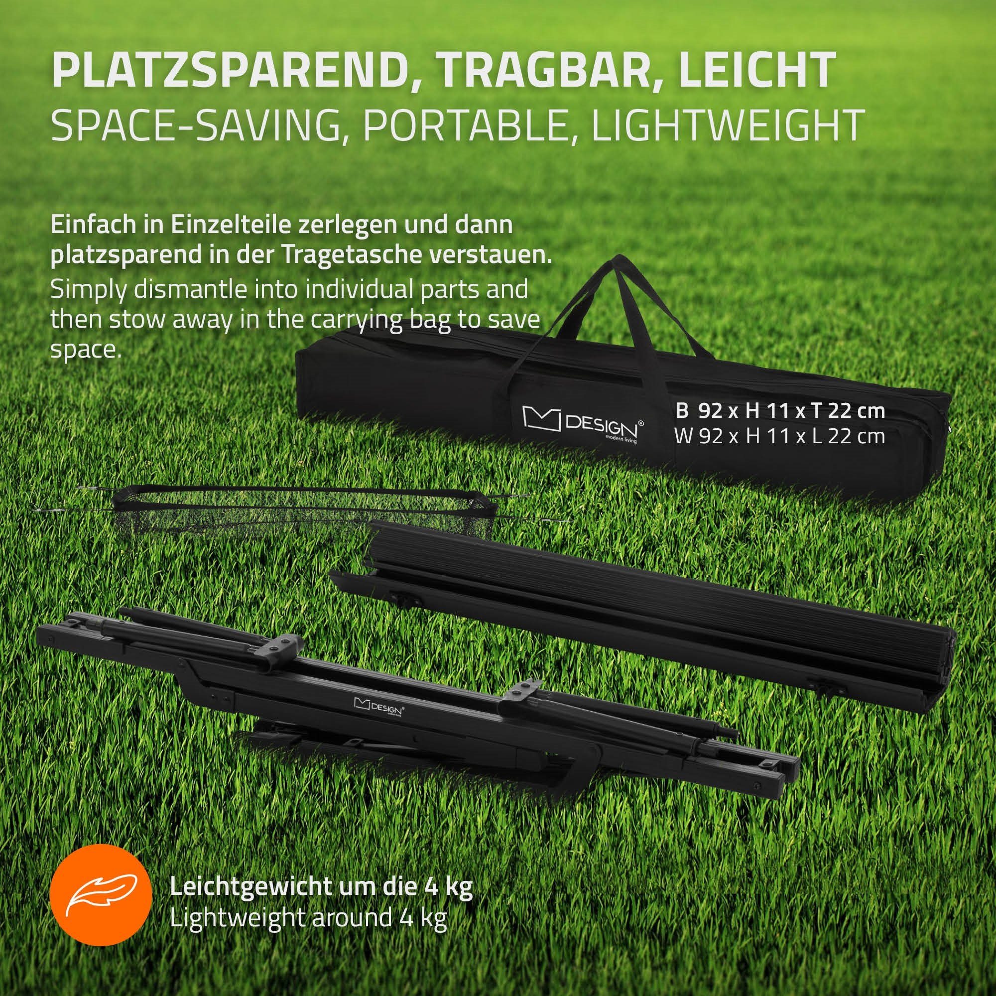 ML-DESIGN Klapptisch Campingtisch Aufrollbare Tischplatte Falttisch Gartentisch Balkontisch, Schwarz 90x51,5cm Aluminium höhenverstellbar 46-66,5cm bis 30kg