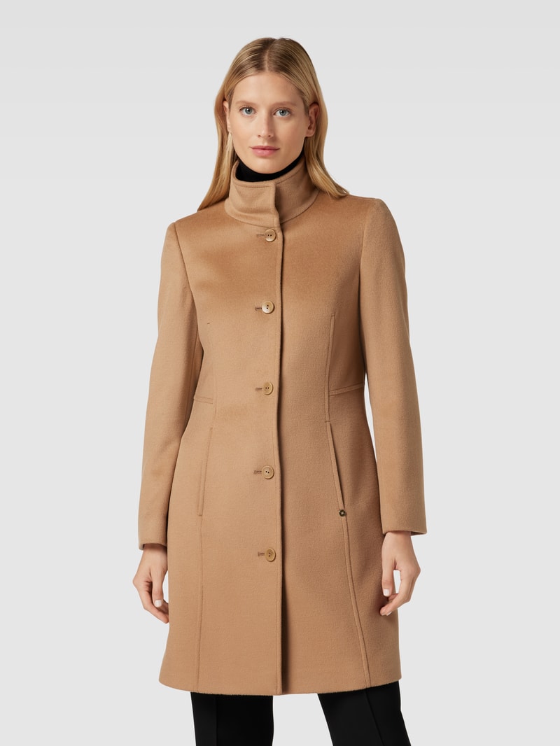 Wollmantel mit Stehkragen Modell 'LIZ' in camel