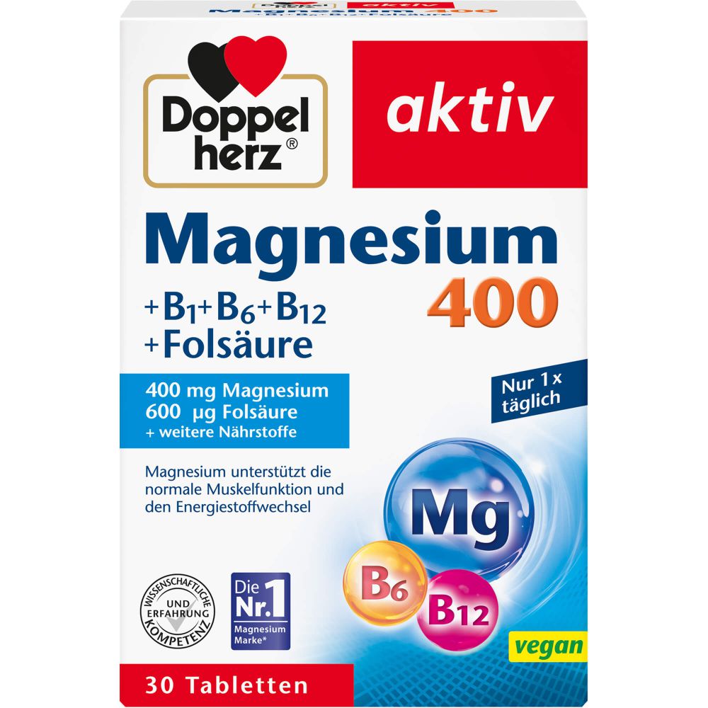 Magnesium 400+B1+B6+B12+Folsäure Tabl.