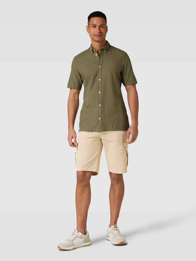 Bermudas aus Baumwolle mit Eingrifftaschen in beige
