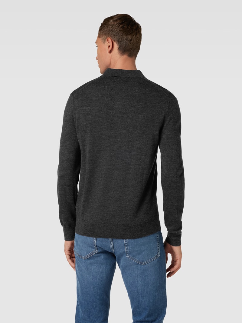 Strickpullover mit Label-Stitching in anthrazit