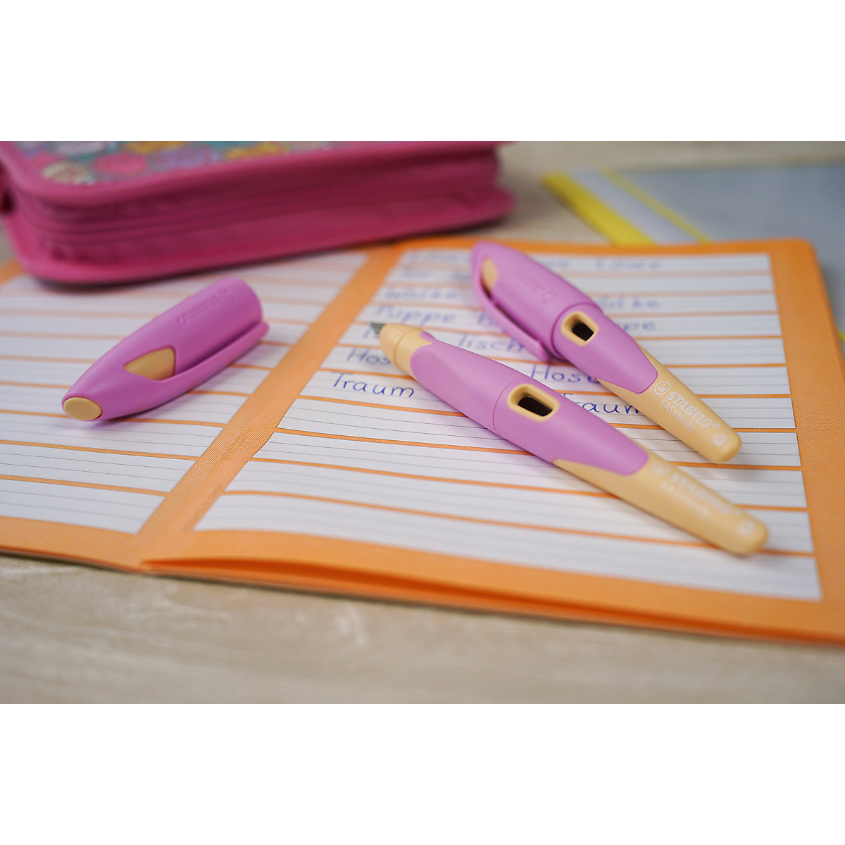 Schulfüller EASYbirdy Linkshänder M-Feder Pastel Edition soft pink/apricot, inkl. Patrone & Einstellwerkzeug
