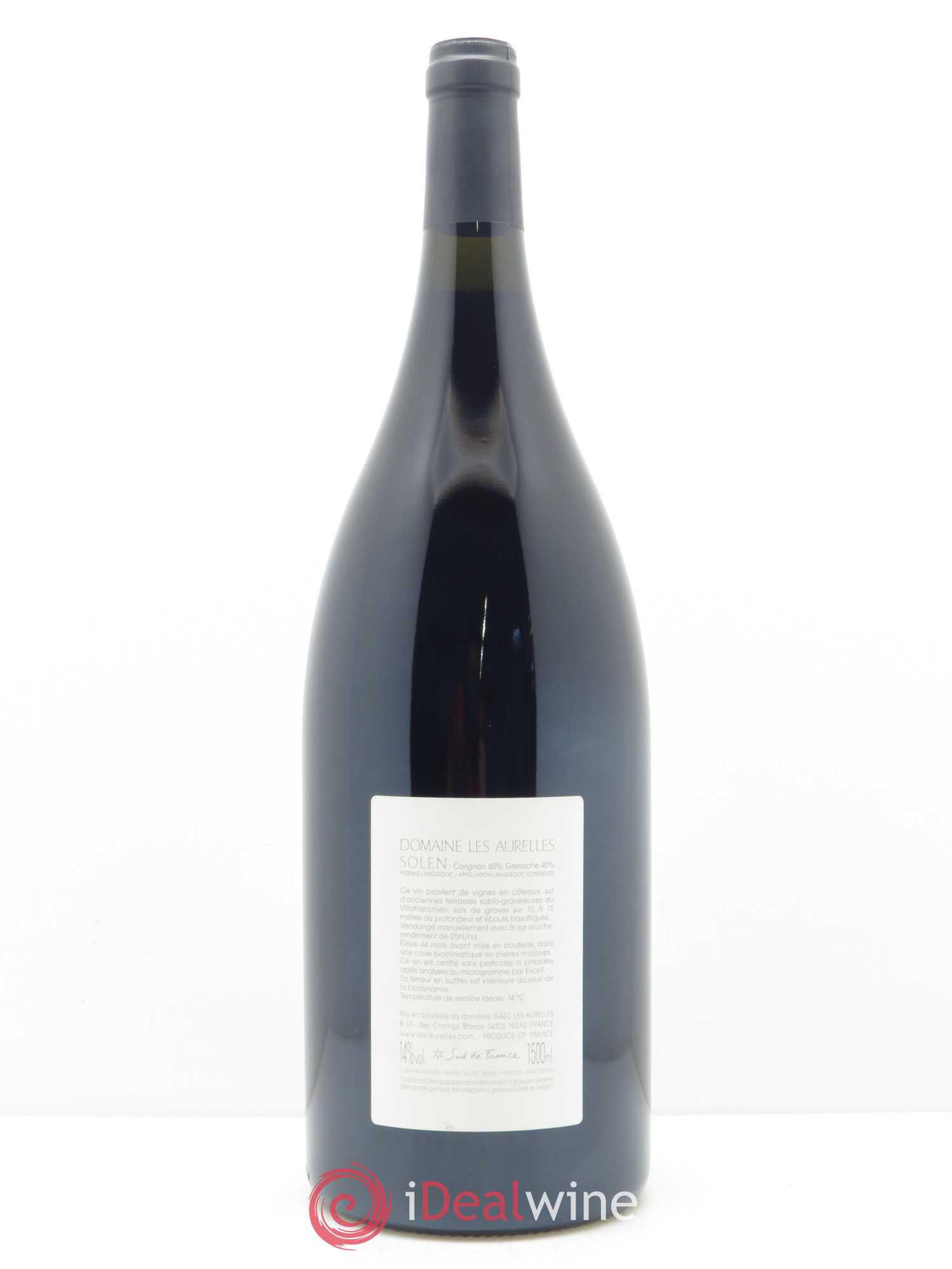 Pézenas Languedoc Solen Domaine les Aurelles - Basile et Caroline Saint-Germain  2015 - Lot de 1 Magnum