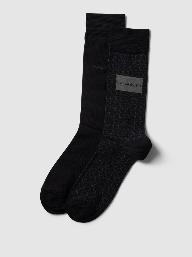 Socken mit Label-Details im 2er-Pack in schwarz