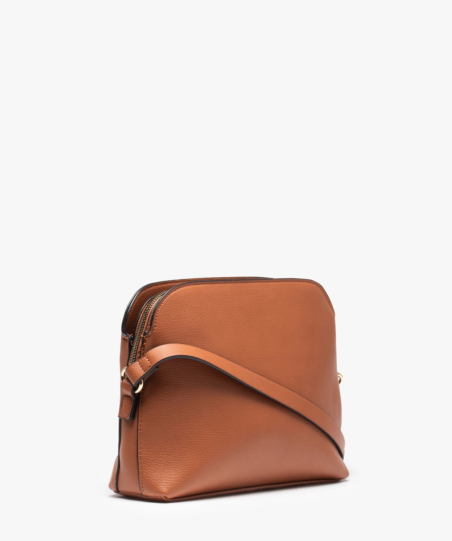 Sac femme à bandoulière multicompartiment cognac | GEMO