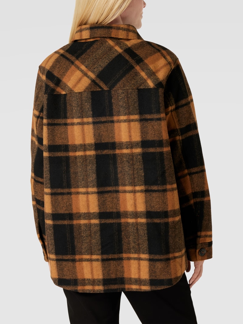 Hemdjacke mit Karomuster Modell 'Check' in camel meliert
