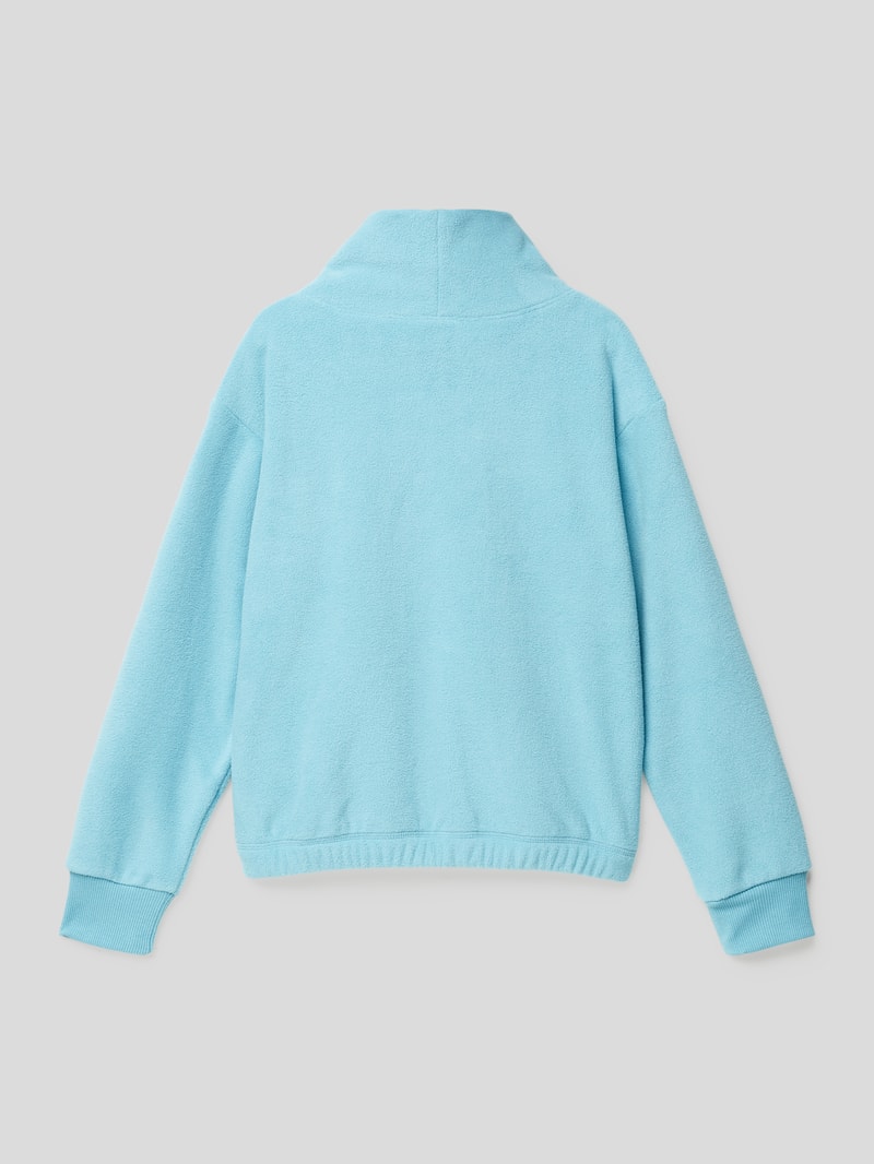 Sweatshirt aus Fleece mit Tunnelzug in aqua blau