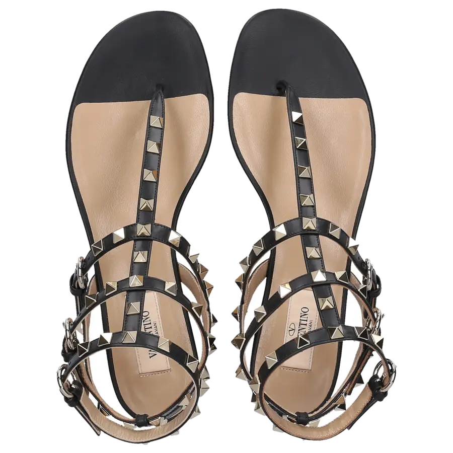 Valentino Garavani - Sandalen ROCKSTUD Kalbsleder - schwarz