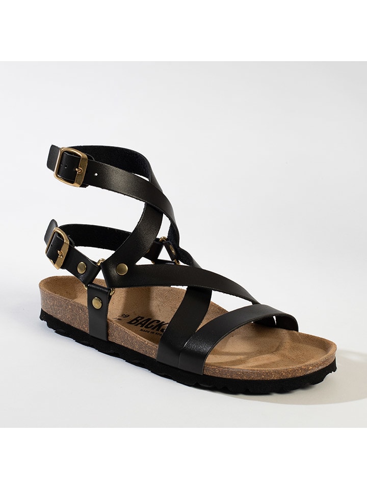 BACKSUN Leder-Sandalen 