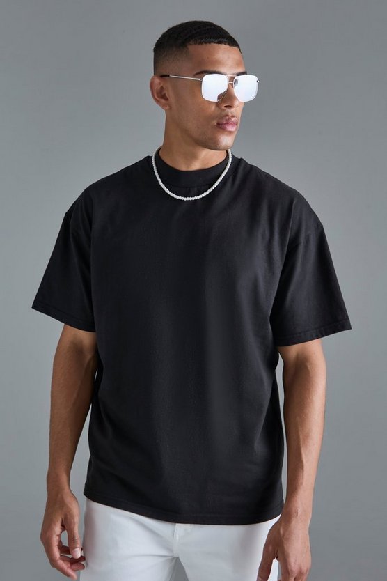 Oversize T-Shirt mit Slogan-Stickerei