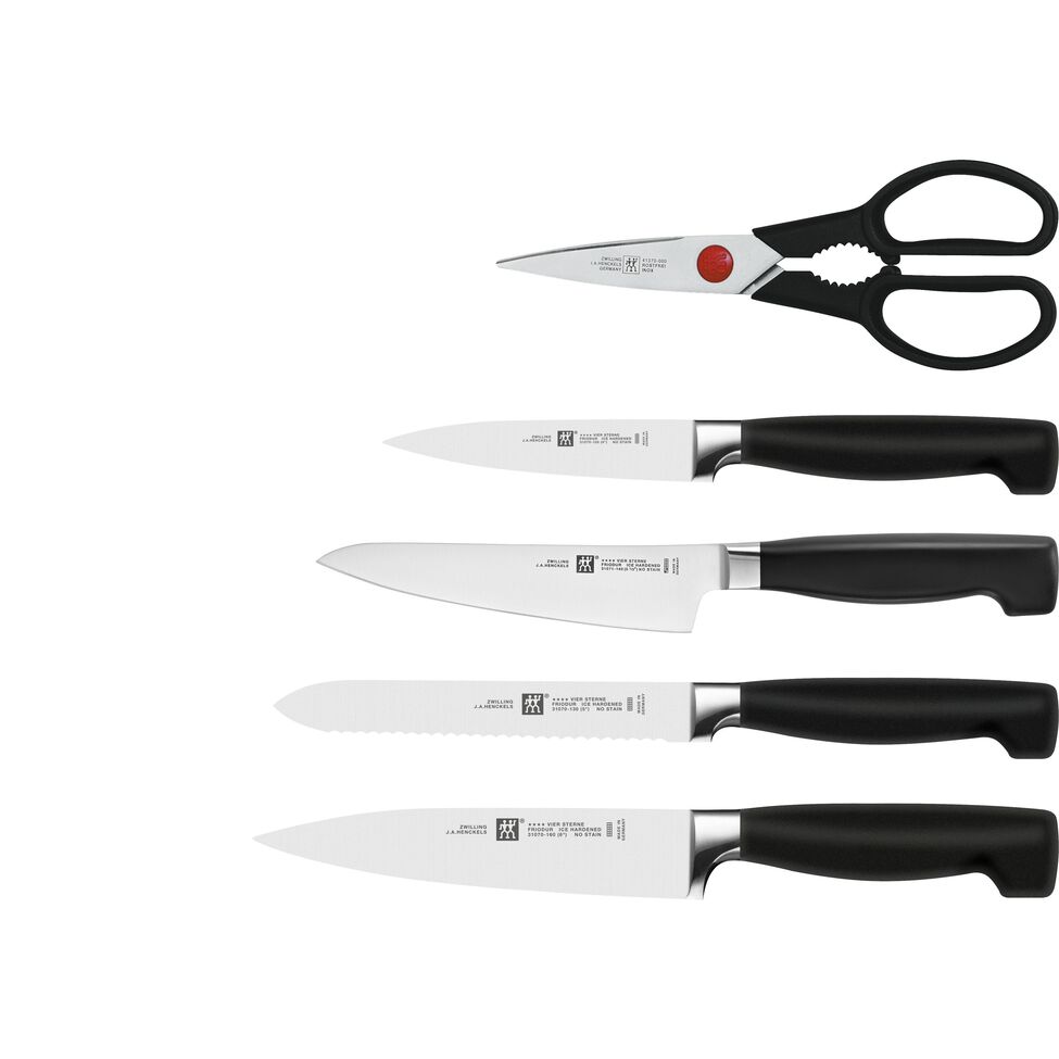 Messerblockset 6-tlg, Weiß