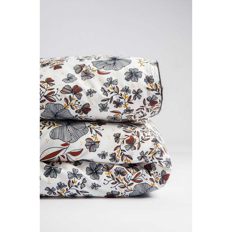 Housse de couette en Coton Bio pour lit 1 personne Flora
