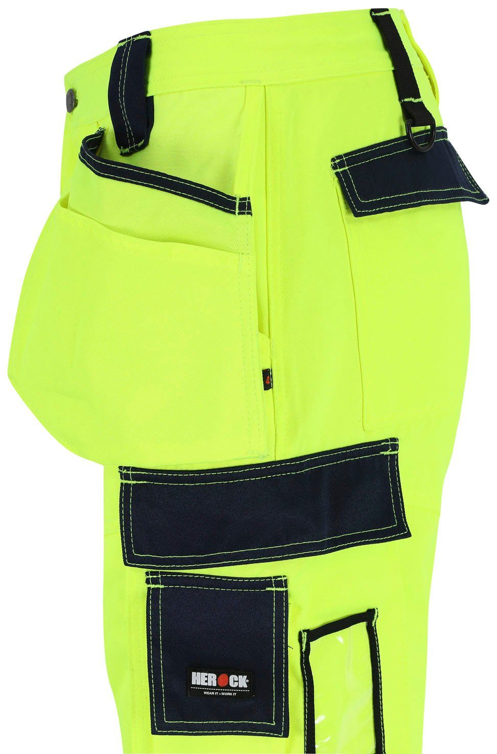 Herock Arbeitshose Styx Warnschutz Hose Wasserabweisend, viele Taschen, 2 feste Nageltaschen, sehr angenehm