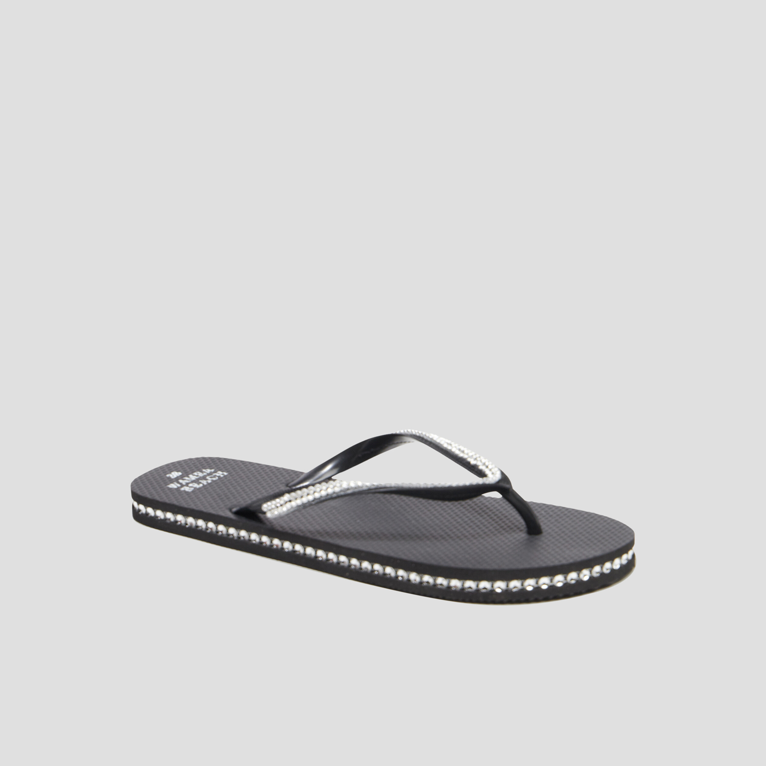 Tongs avec strass Wamea Beach noir femme | La Halle