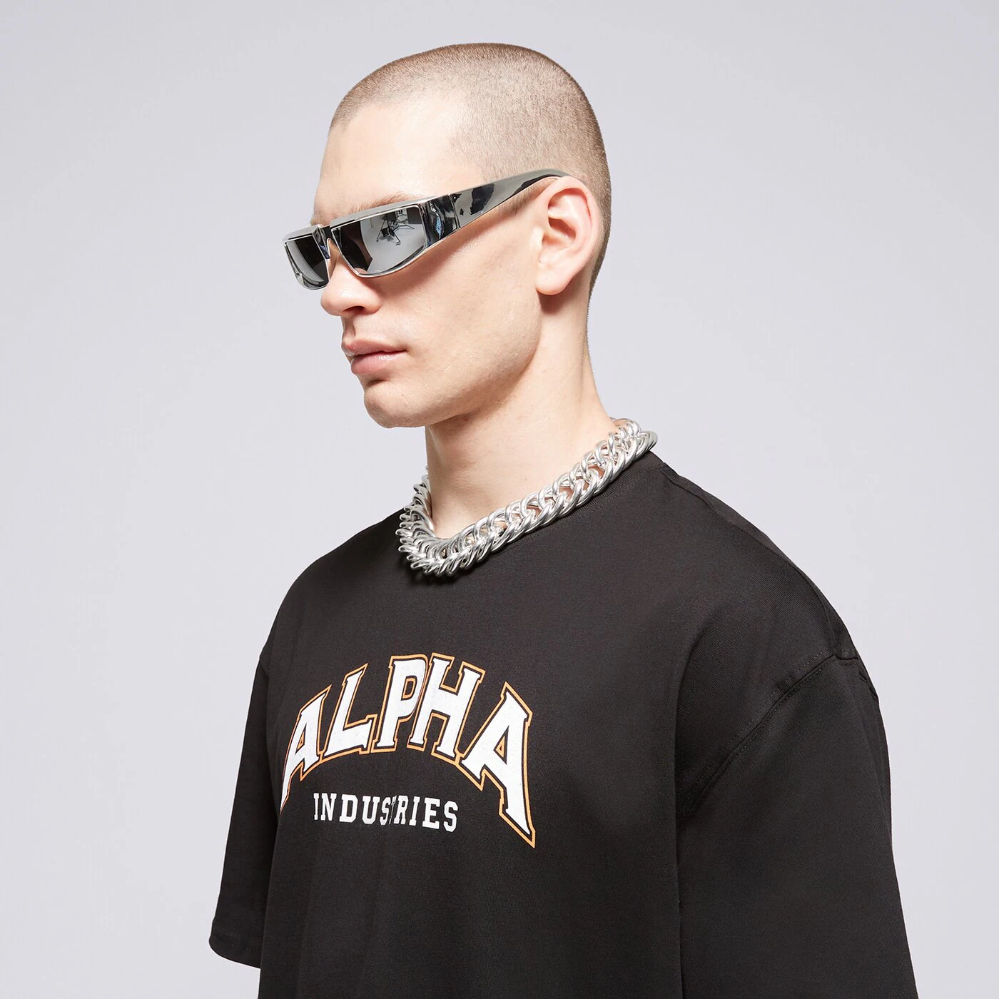 ALPHA INDUSTRIES T-SHIRT COLLEGE T Schwarz