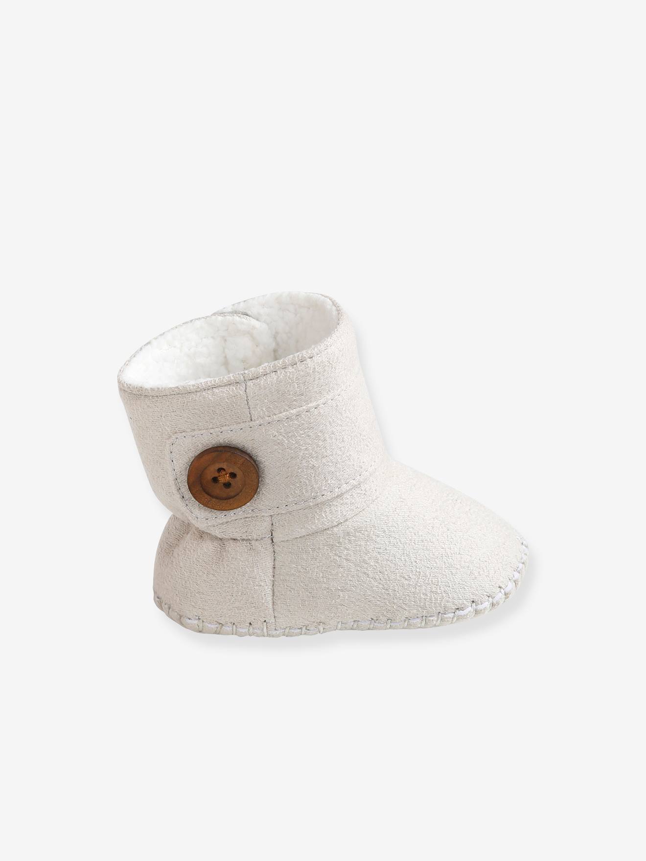 Chaussons de parc bottillons fourrés bébé gris