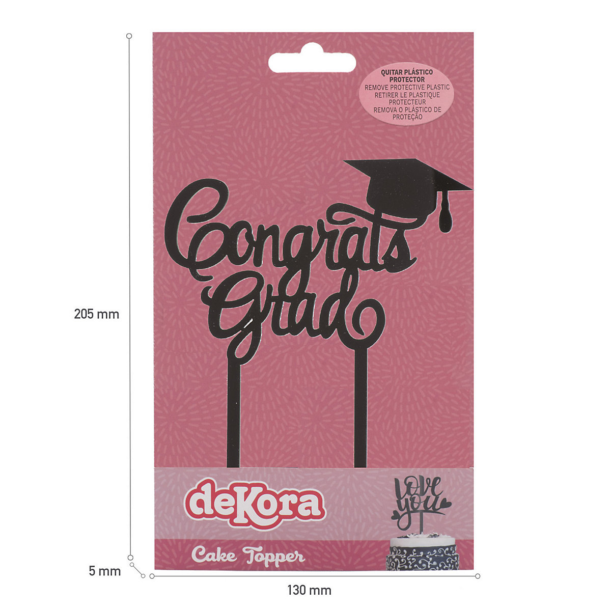 Cake Topper Graduation Abschluss Feier Universität in schwarz als Tortenstecker 13x11cm