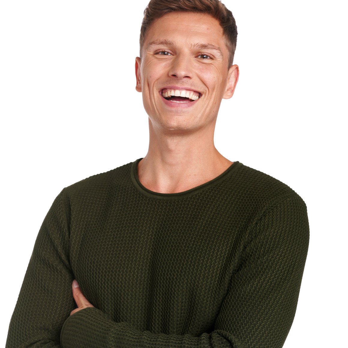 Herren Strickpullover mit Wellen-Struktur