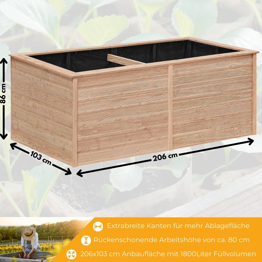 Mega-Holz Hochbeet Hochbeet EMMA XL - 1.800 Liter