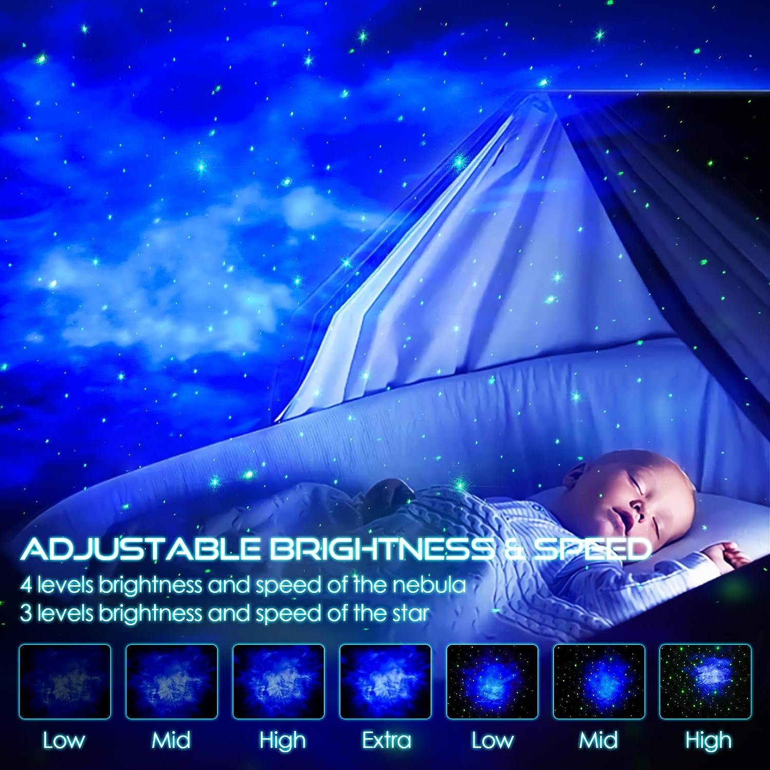 JUNG Sternenhimmel Projektor Kinder & Erwachsene Sternenprojektor Astronaut Portabler Projektor (Beamer, Minibeamer, Projektoren, Sterne, Deckenprojektor, Planetarium)