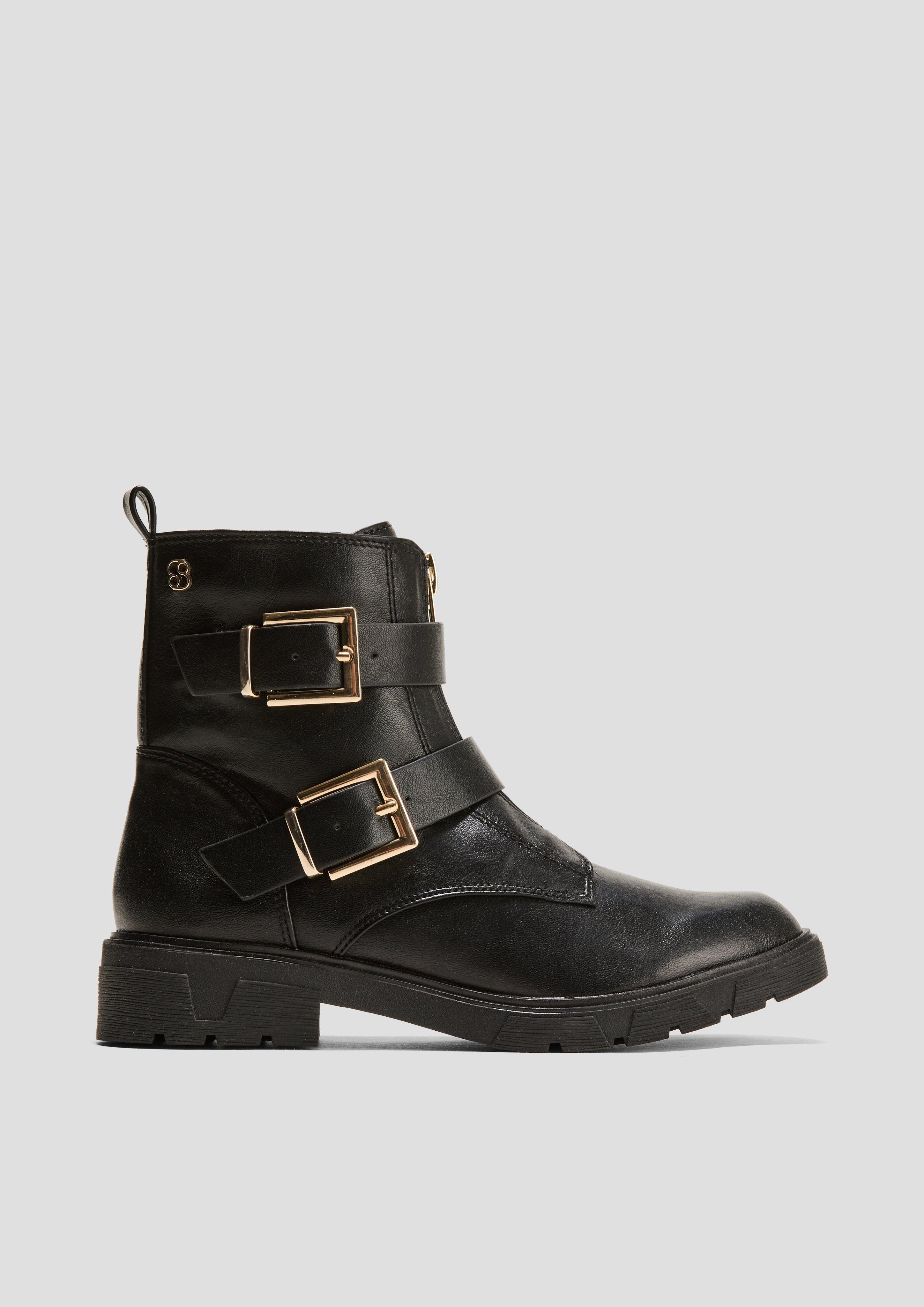 Lederoptik-Stiefel mit Schnallen-Detail  6008315-001